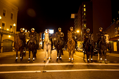 picture of mounted police on Beale Street