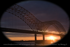 Memphis-Arkansas Bridge at Sunset